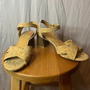 J Crew Cork Heel Sandals, Size 5